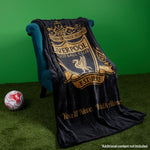 Liverpool F.C. Fleece Bed Blanket Soft Bed Throw 125 x 150cm Liverpool Gifts (Black) - Get Trend