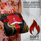Liverpool F.C. Fleece Bed Blanket Soft Bed Throw 125 x 150cm Liverpool Gifts (Black) - Get Trend