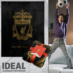 Liverpool F.C. Fleece Bed Blanket Soft Bed Throw 125 x 150cm Liverpool Gifts (Black) - Get Trend