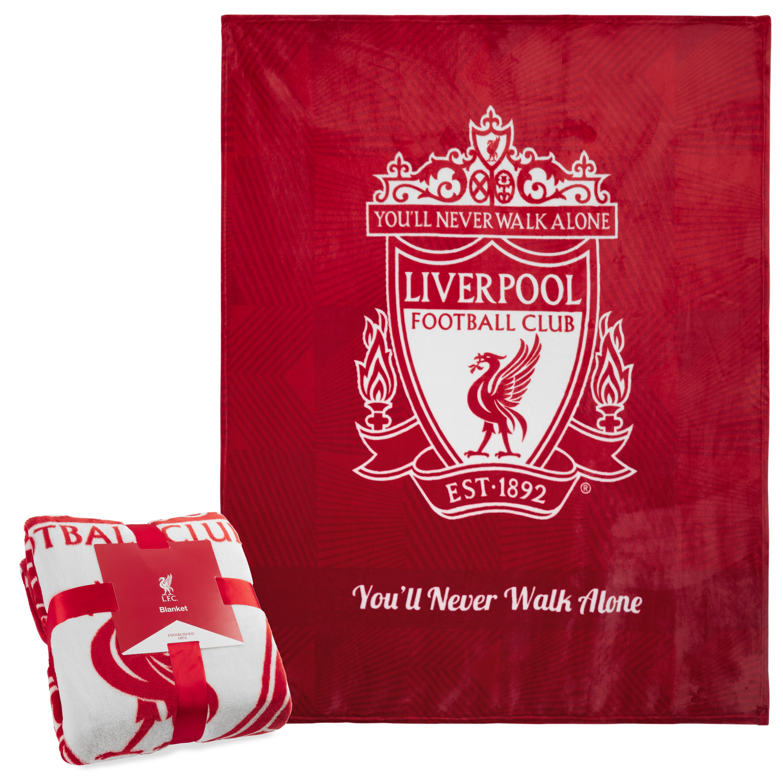 Liverpool F.C. Fleece Bed Blanket Soft Bed Throw 125 x 150cm Liverpool Gifts (Red) - Get Trend