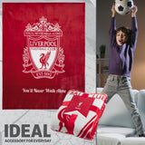 Liverpool F.C. Fleece Bed Blanket Soft Bed Throw 125 x 150cm Liverpool Gifts (Red) - Get Trend