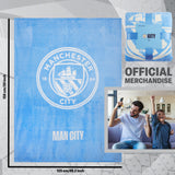 Manchester City F.C. Fleece Bed Blanket Soft Bed Throw 125 x 150cm Gifts for Him - Get Trend