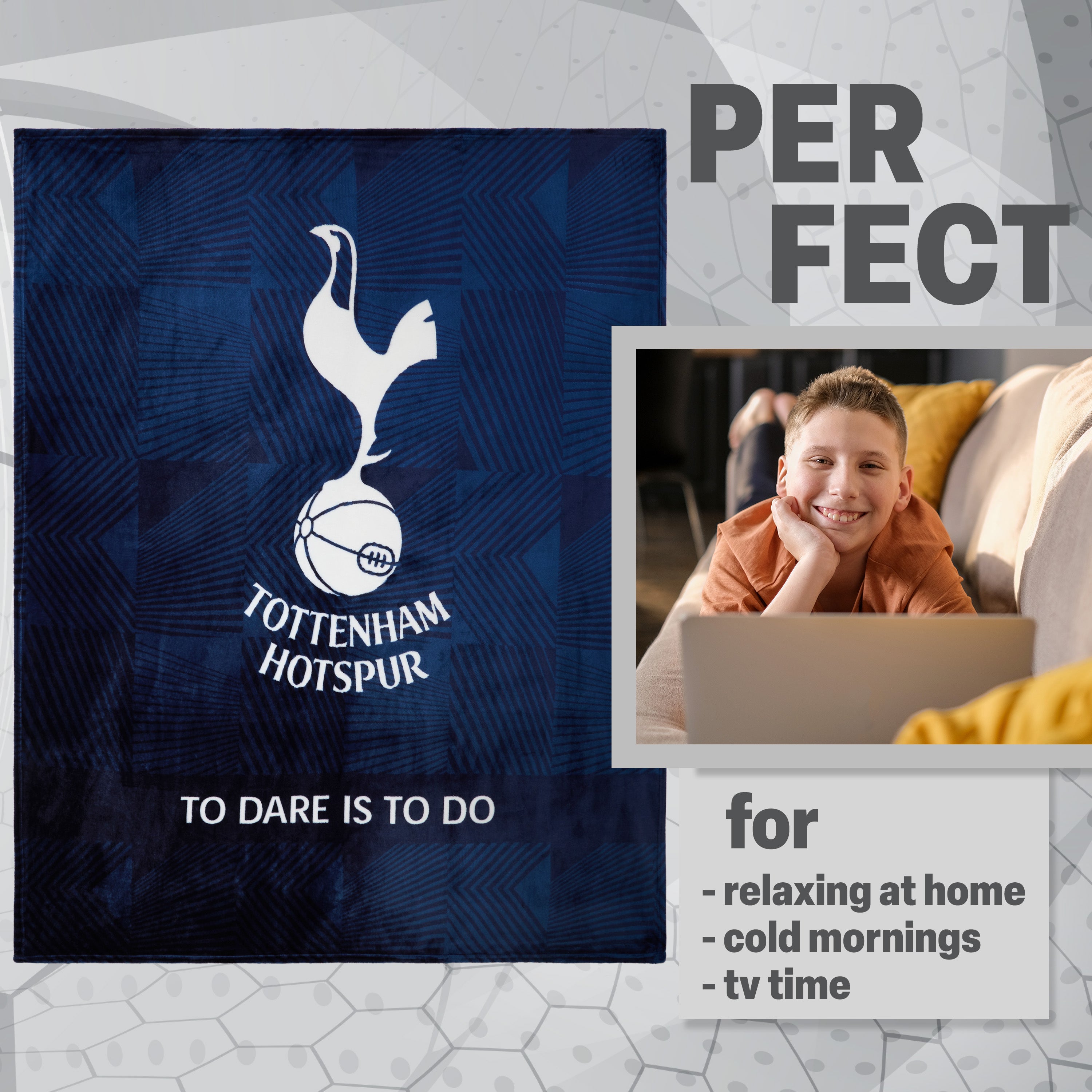 Tottenham Hotspur F.C. Fleece Bed Blanket Soft Bed Throw 125 x 150cm Spurs Gifts - Get Trend