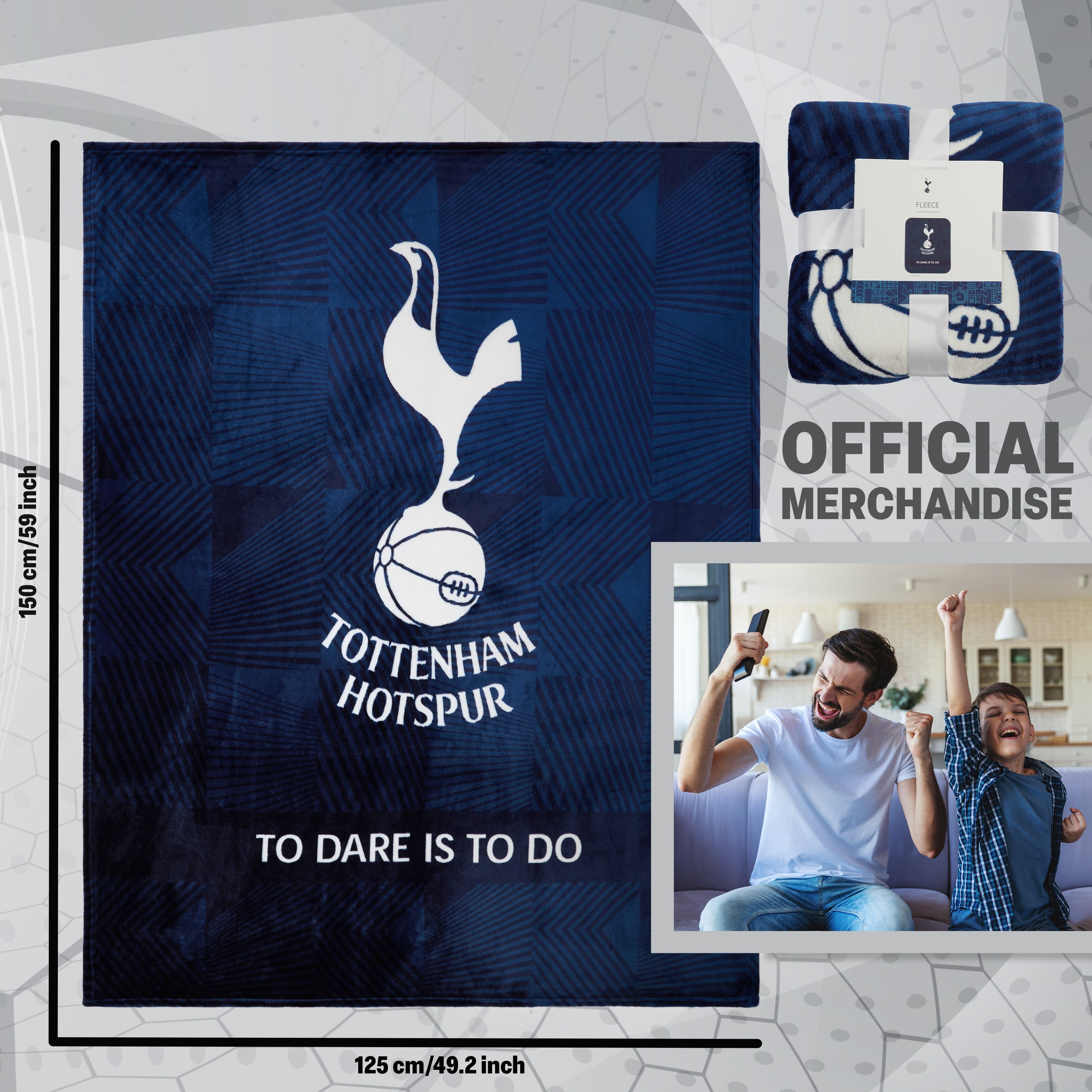 Tottenham Hotspur F.C. Fleece Bed Blanket Soft Bed Throw 125 x 150cm Spurs Gifts - Get Trend
