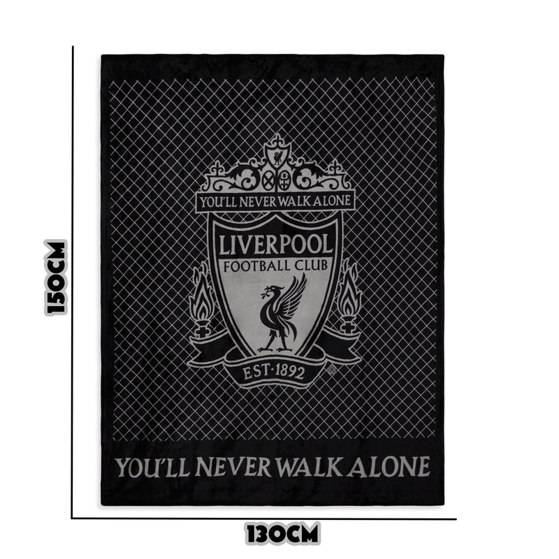 Liverpool F.C. Fleece Blanket Throw - Black - Get Trend