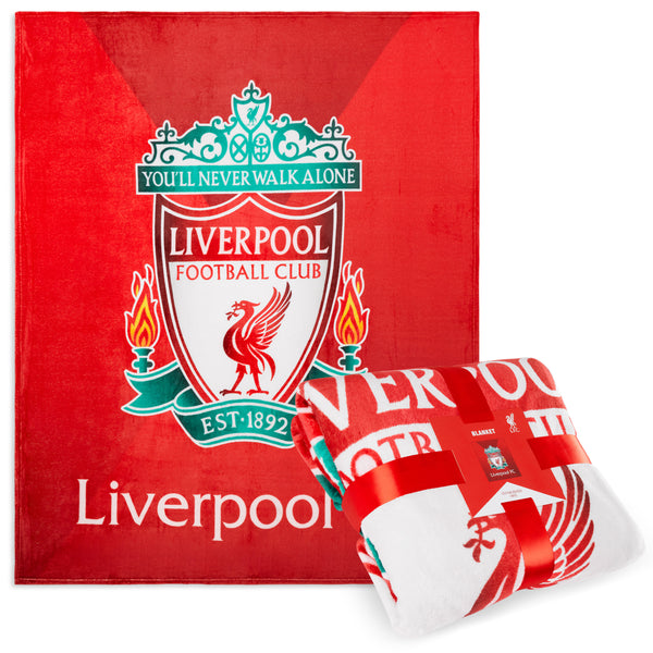 Liverpool F.C. Fleece Blanket Throw - Red - Get Trend