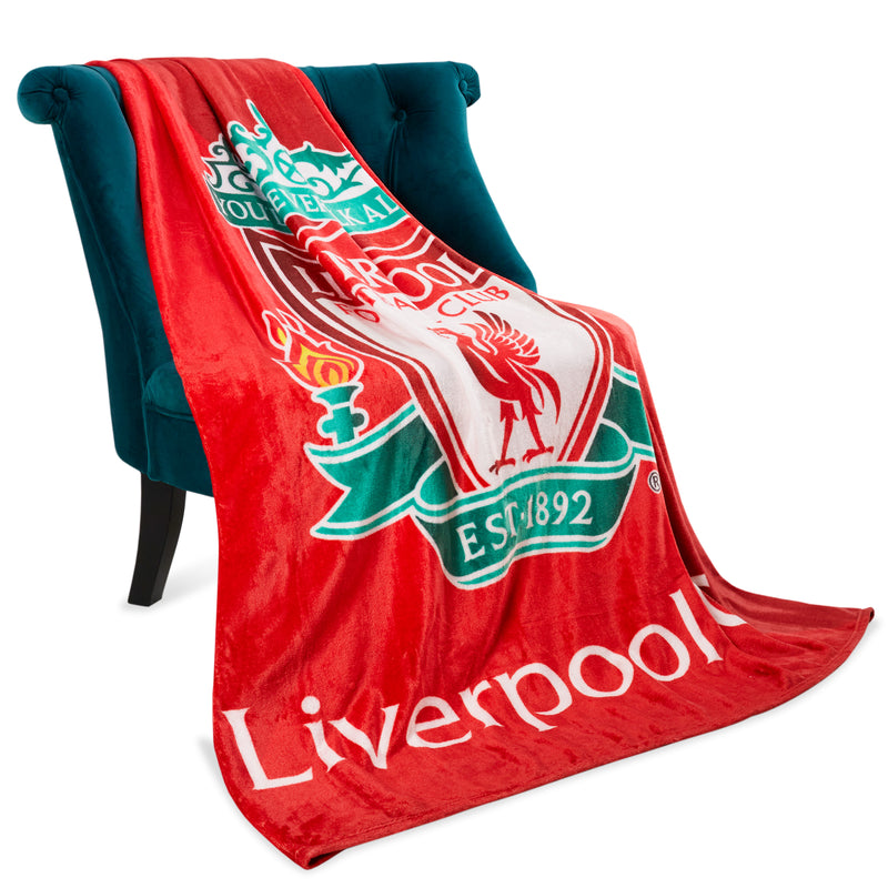 Liverpool F.C. Fleece Blanket Throw - Red - Get Trend