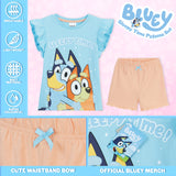 Bluey Pyjamas for Kids Girls and Boys PJs 2 Piece Nightwear T-Shirt Short Kids PJs Summer Soft Breathable Toddlers Lounge Wear Sizes 2-6 Years Bingo Gifts for Girls - Get Trend
