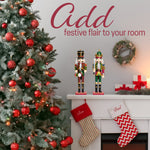 DECO EXPRESS Nutcracker Pack of 2 Wooden Nutcracker Soldier 30cm Festive Christmas Decoration Xmas Ornaments - Get Trend