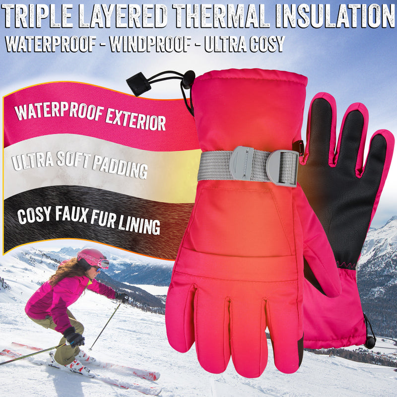 CityComfort Womens Skiing Gloves - Fleece Lined Touch Screen Gloves - Get Trend