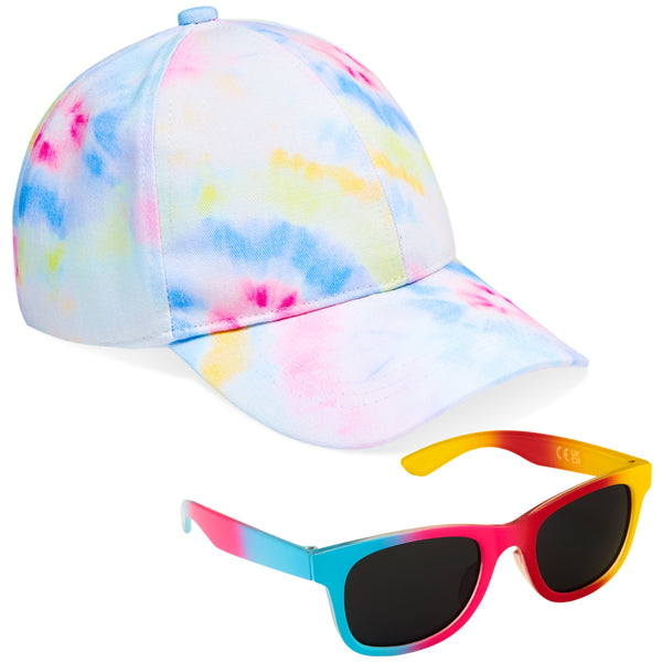 CityComfort Girls Cap and Sunglasses Set, Baseball Cap and UV Sunglasses - Multicolored