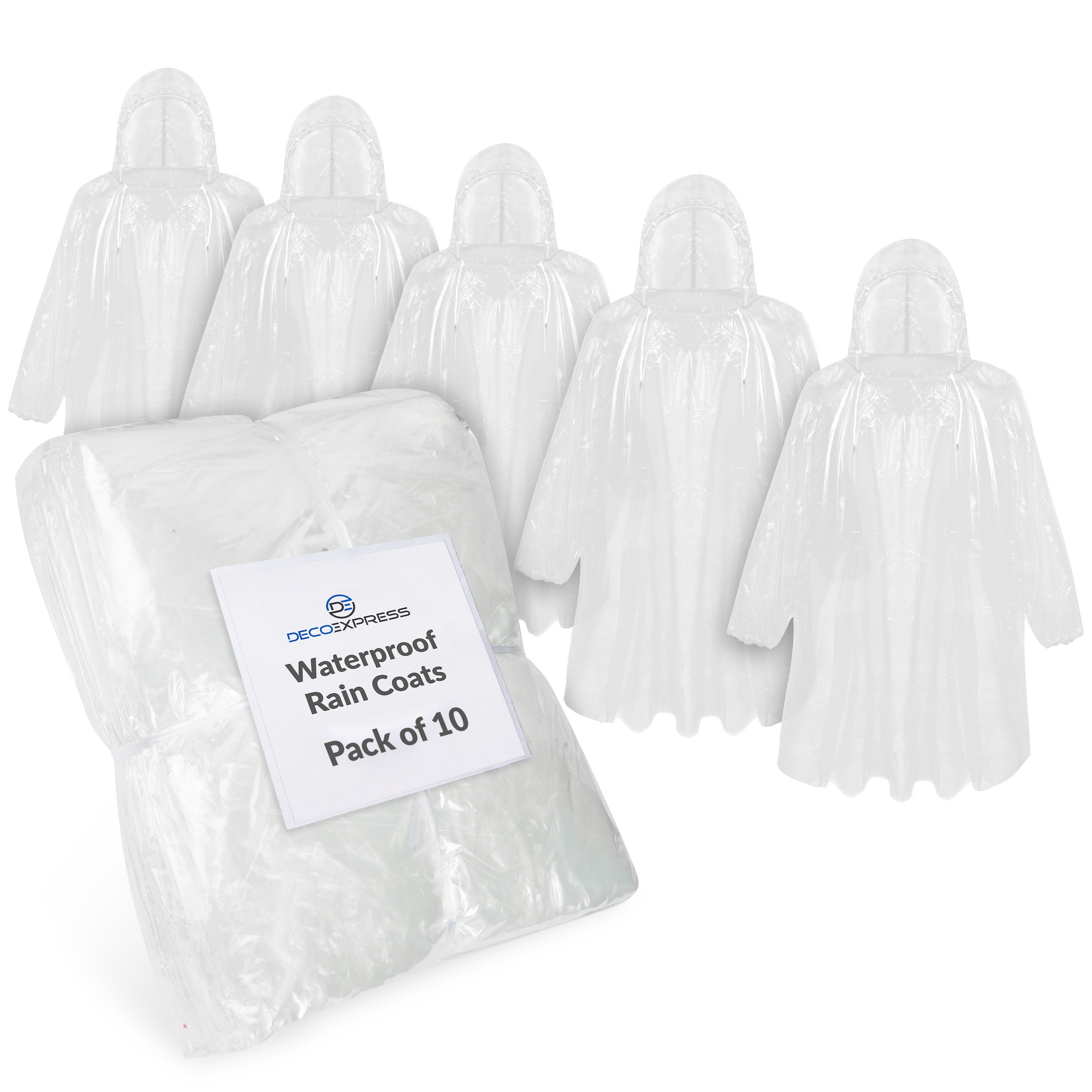 CityComfort Boys Rain Poncho Disposable Transparent Waterproof