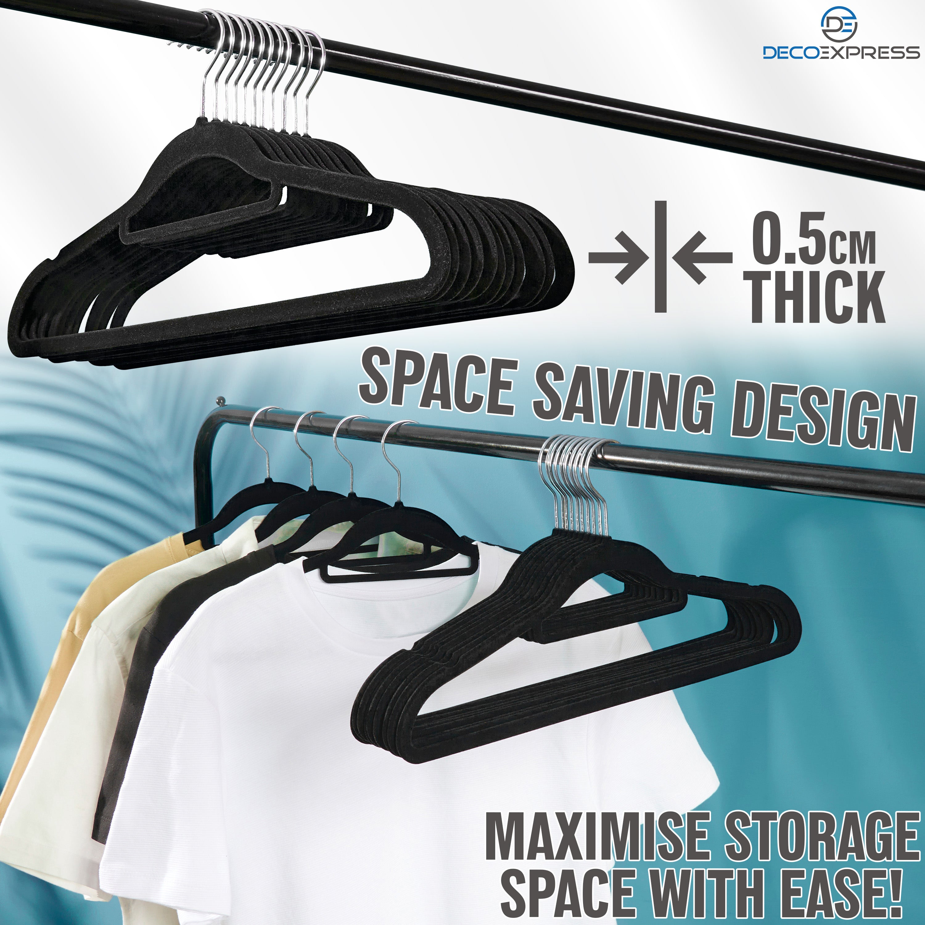 Deco Express Velvet Hangers, Space Saving Non Slip Coat Hangers for Clothes - 20 Pack - Get Trend