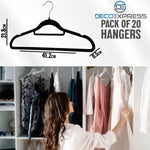 Deco Express Velvet Hangers, Space Saving Non Slip Coat Hangers for Clothes - 20 Pack - Get Trend