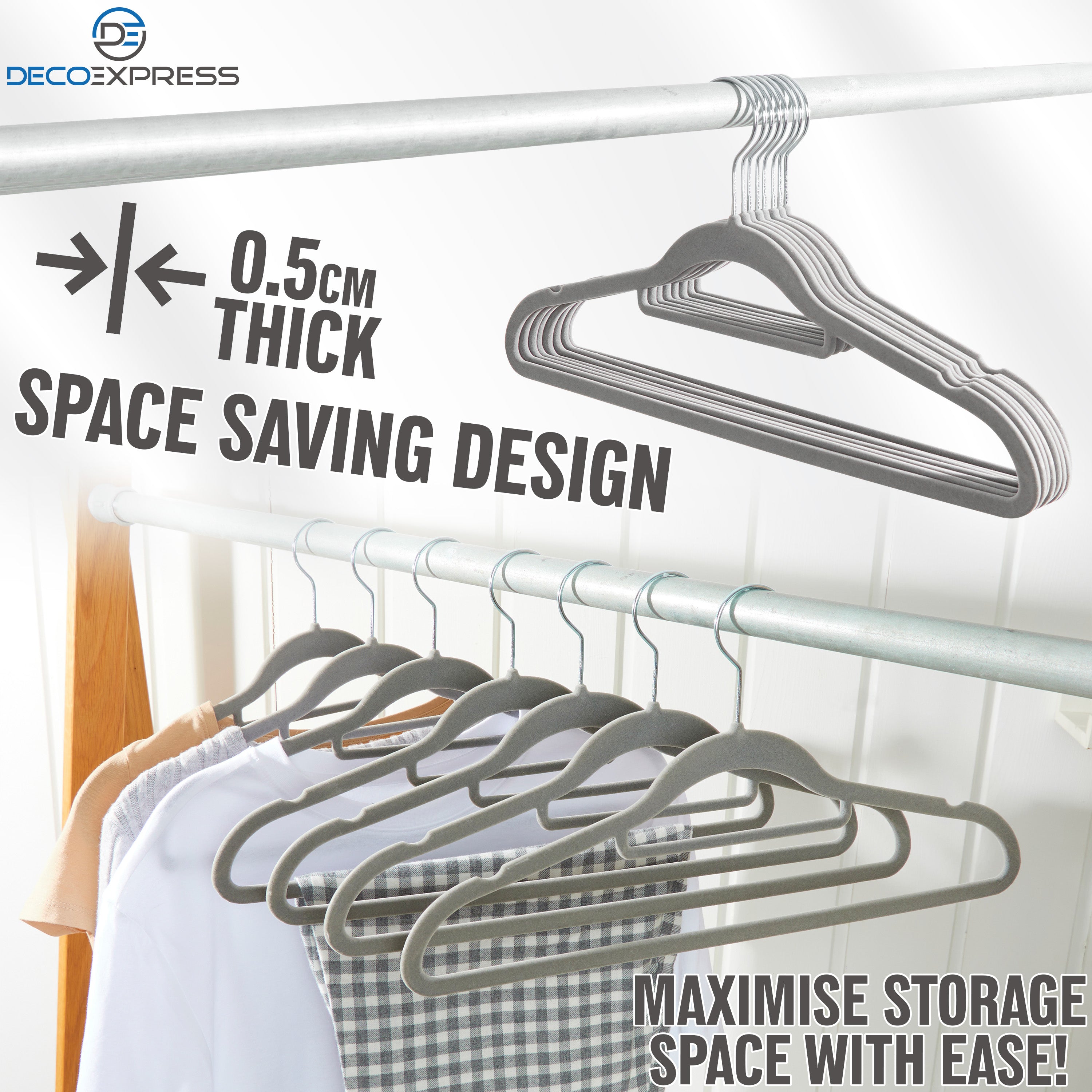 Deco Express Velvet Hangers, Space Saving Non Slip Coat Hangers for Clothes - 20 Pack - Get Trend