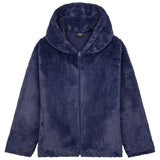 Womens Fluffy Coat with Hood, Cosy Stylish Faux Fur - Gifts for Her - Get Trend