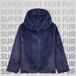 Womens Fluffy Coat with Hood, Cosy Stylish Faux Fur - Gifts for Her - Get Trend