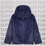 Womens Fluffy Coat with Hood, Cosy Stylish Faux Fur - Gifts for Her - Get Trend