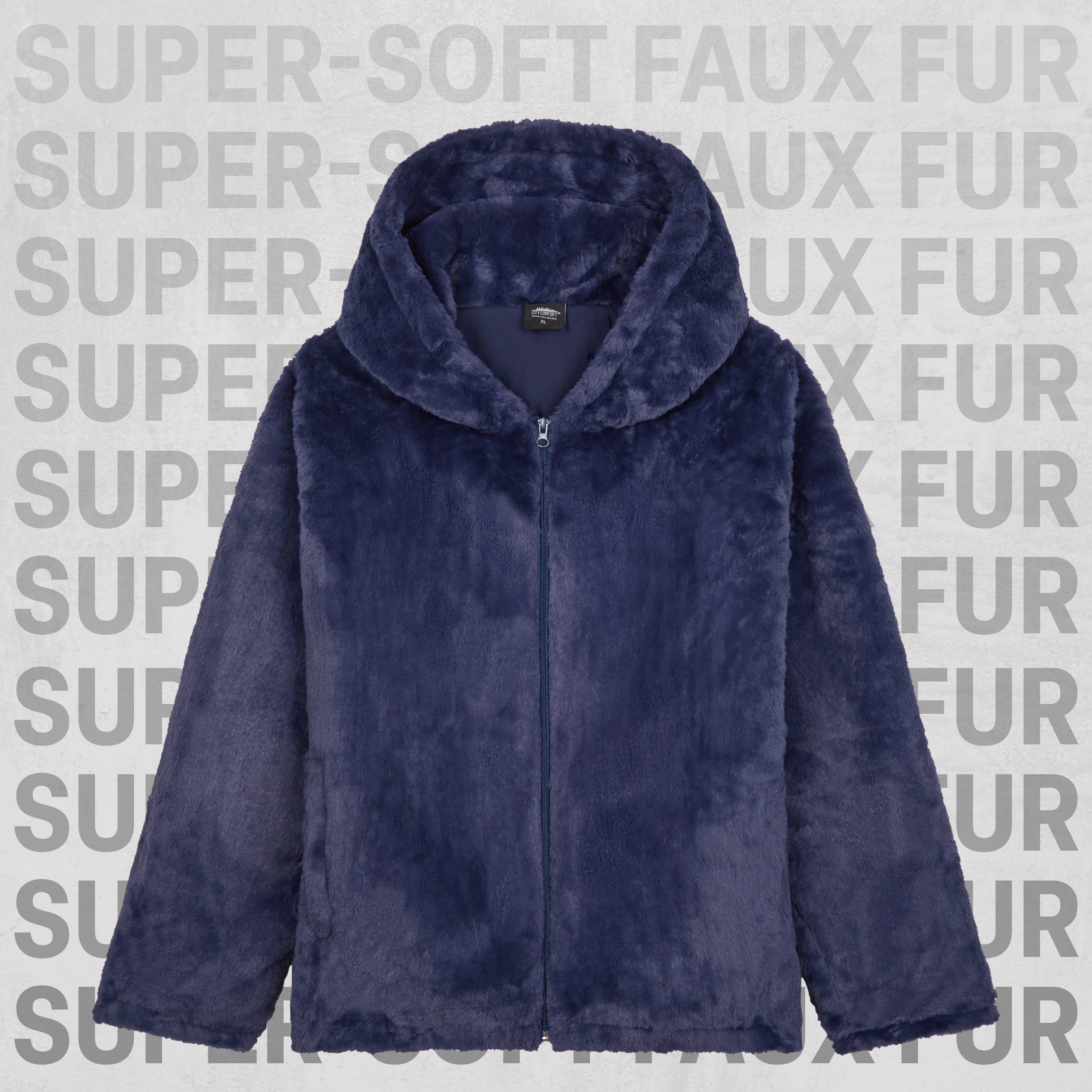 Womens Fluffy Coat with Hood, Cosy Stylish Faux Fur - Gifts for Her - Get Trend