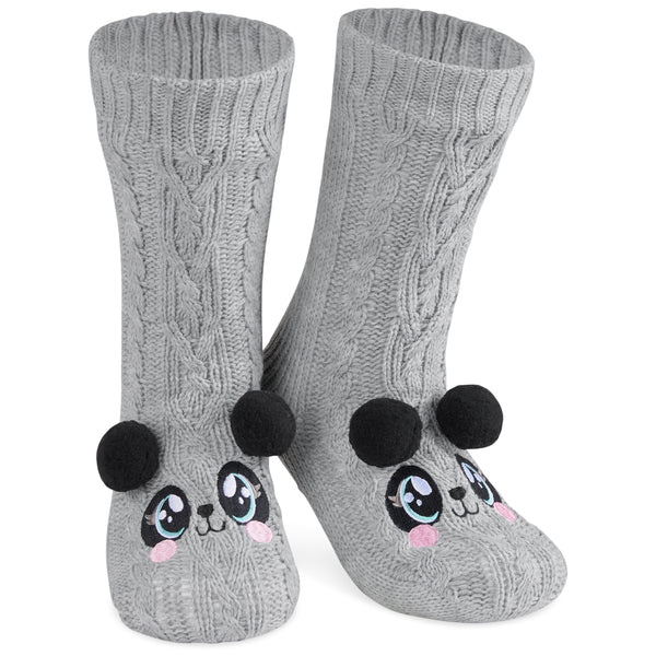 CityComfort Fluffy Socks for Women - GRAY PANDA - Get Trend