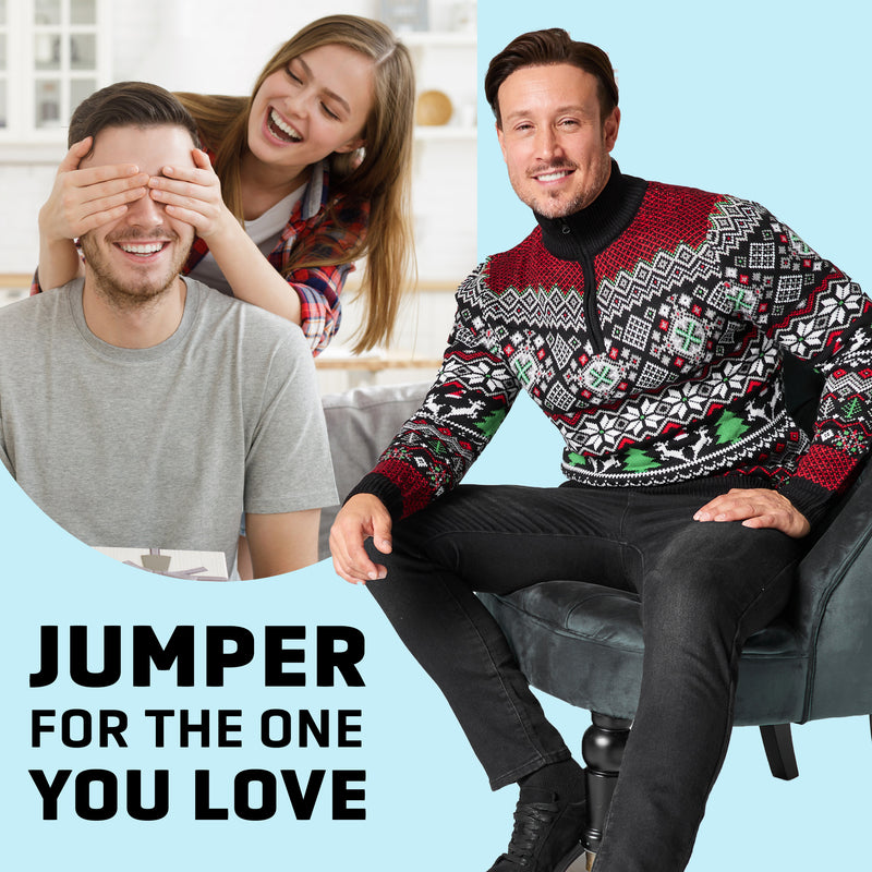 Christmas Jumpers for Men - Black/Multi - Get Trend