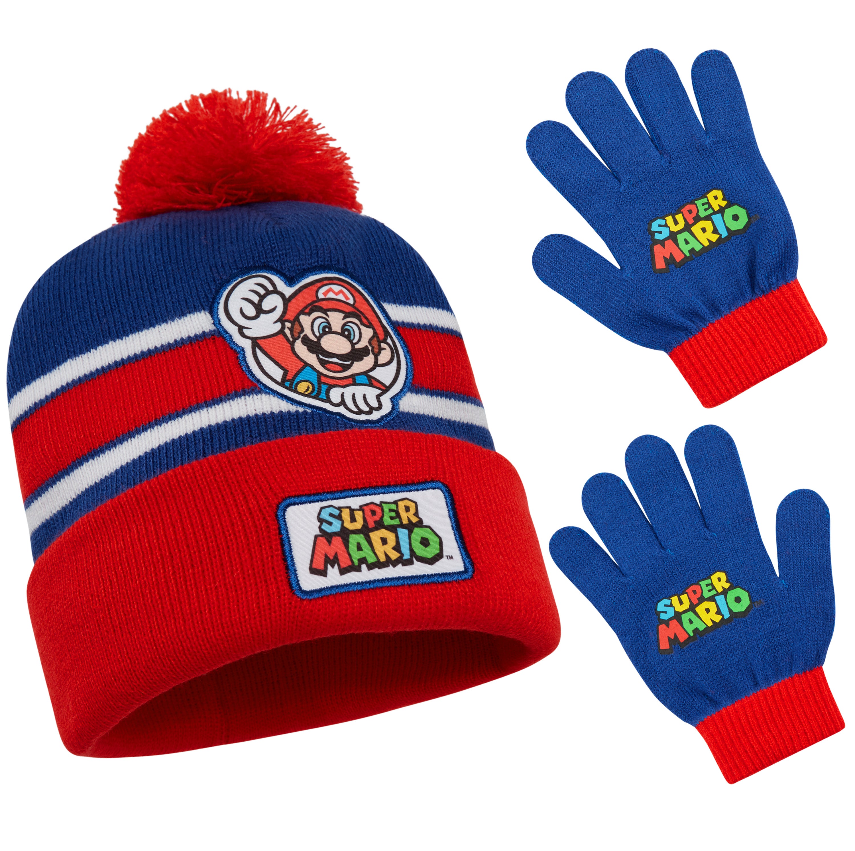 Super Mario Boys Winter Accessories Set, for School Travel - Boys Gifts - Get Trend