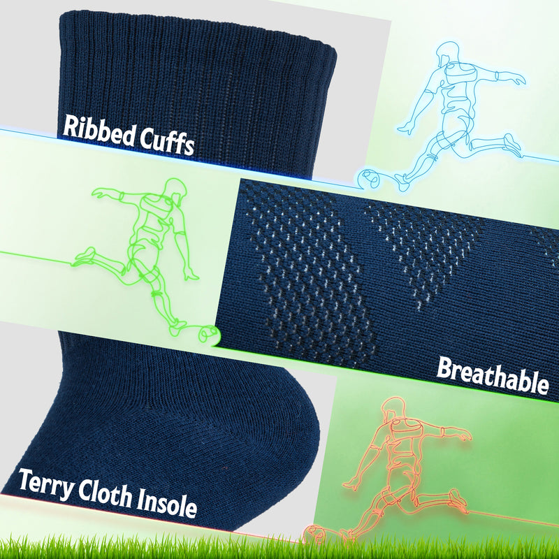 CityComfort Knee High Socks for Boys & Girls - Navy 3Pack - Get Trend