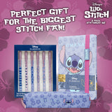 Disney Stitch Stationery Supplies Set Notebook Pencil Case & Ballpoint Pens or Notepad Colouring Pencils & Accessories for School Office (Blue) - Get Trend