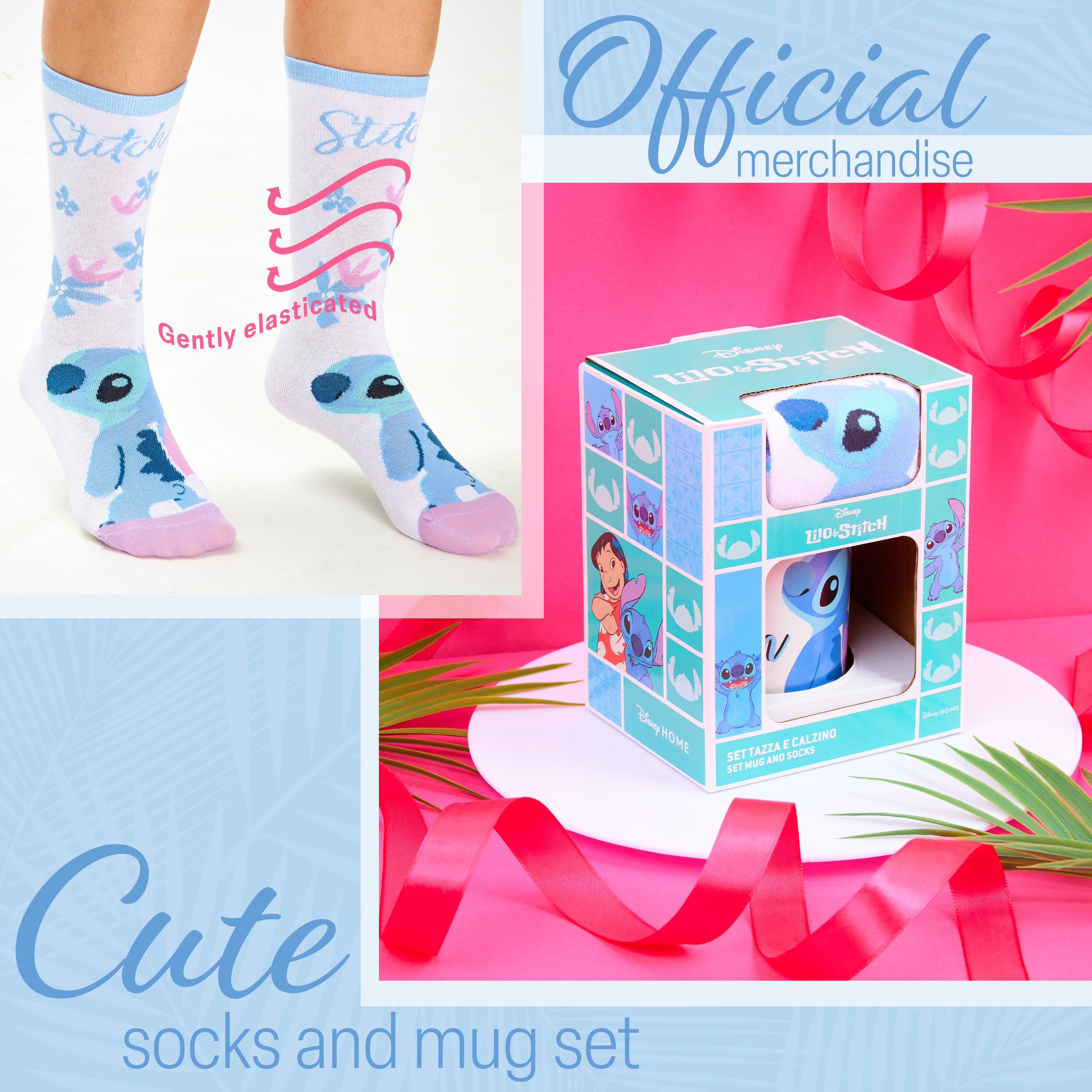 Disney Stitch Mug and Socks Gift Set for Women Calf Socks and Mug Stitch Gifts - Get Trend