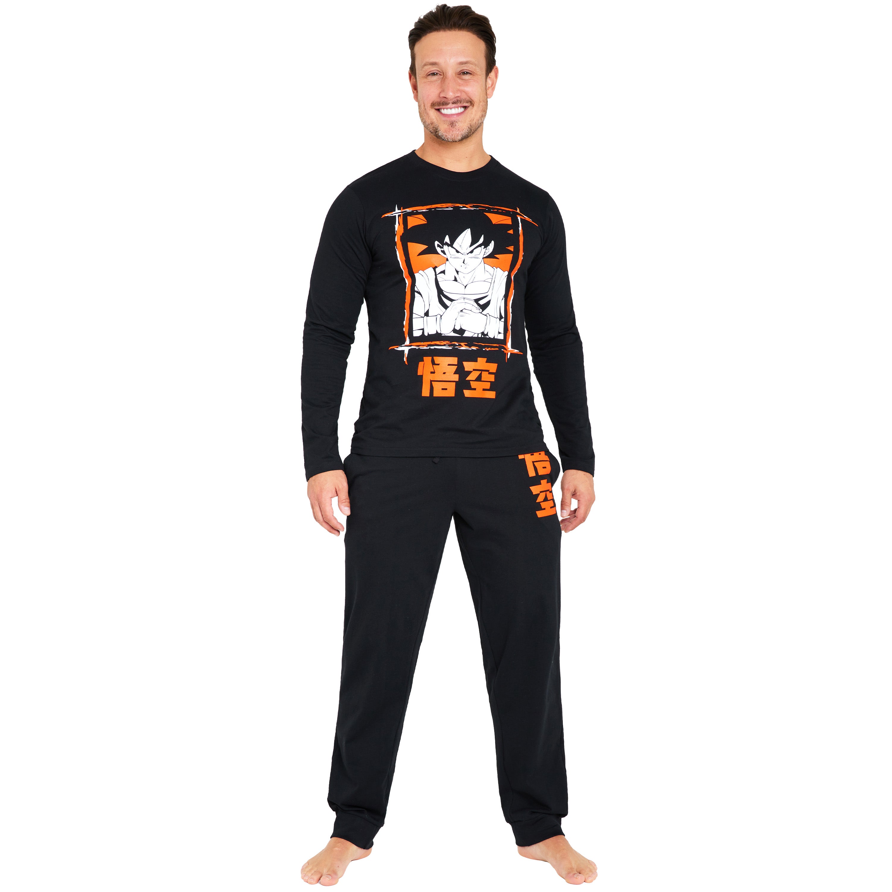Dragon Ball Z Mens Long Pyjama Set, Soft Comfortable PJs Loungewear - Gifts for Men - Get Trend