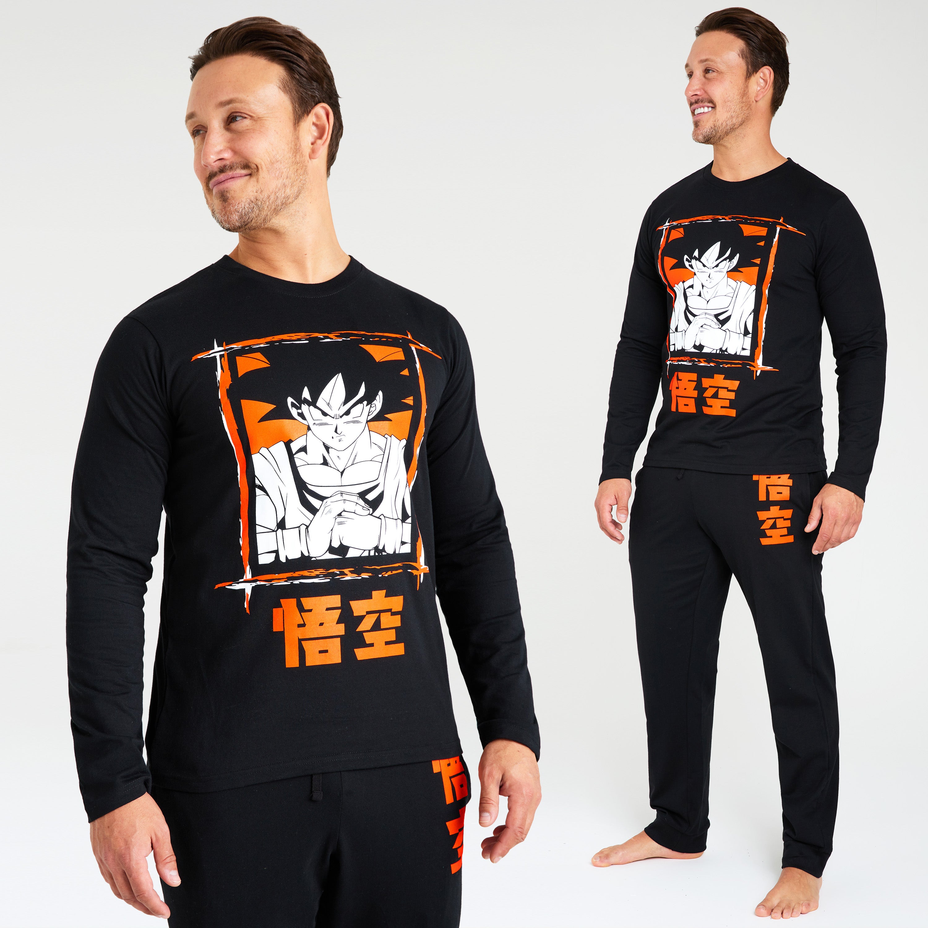 Dragon Ball Z Mens Long Pyjama Set, Soft Comfortable PJs Loungewear - Gifts for Men - Get Trend