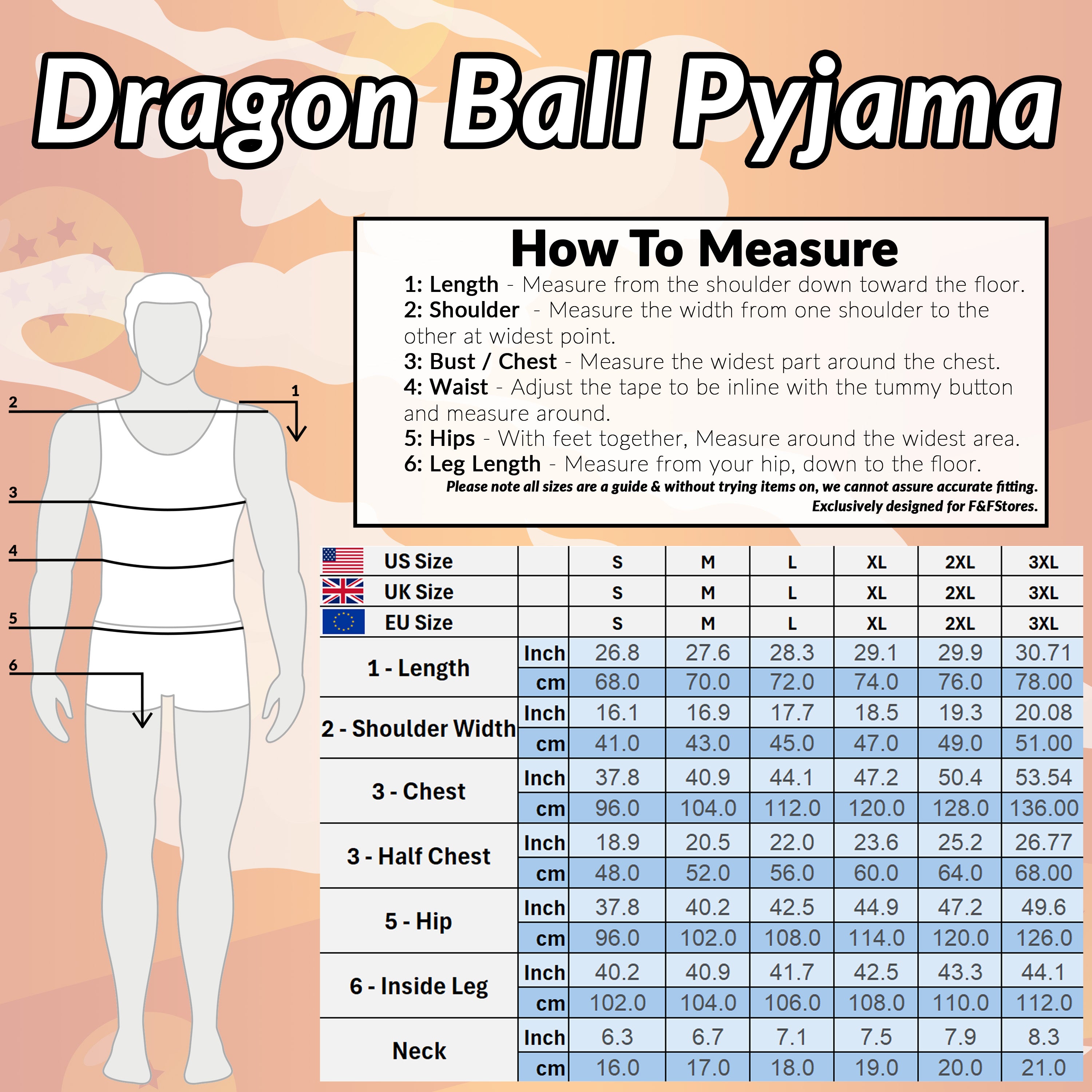 Dragon Ball Z Mens Long Pyjama Set, Soft Comfortable PJs Loungewear - Gifts for Men - Get Trend