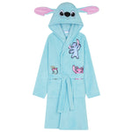Disney Stitch Girls Teenagers Fleece Dressing Gown with Hood & Pockets, Cosy Robe Fluffy Loungewear Nightwear - Stitch Gifts - Get Trend