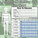 Minecraft Boys Long Pyjamas Set, Comfy Cotton PJs Creeper Loungewear - Gamer Gifts for Boys - Get Trend