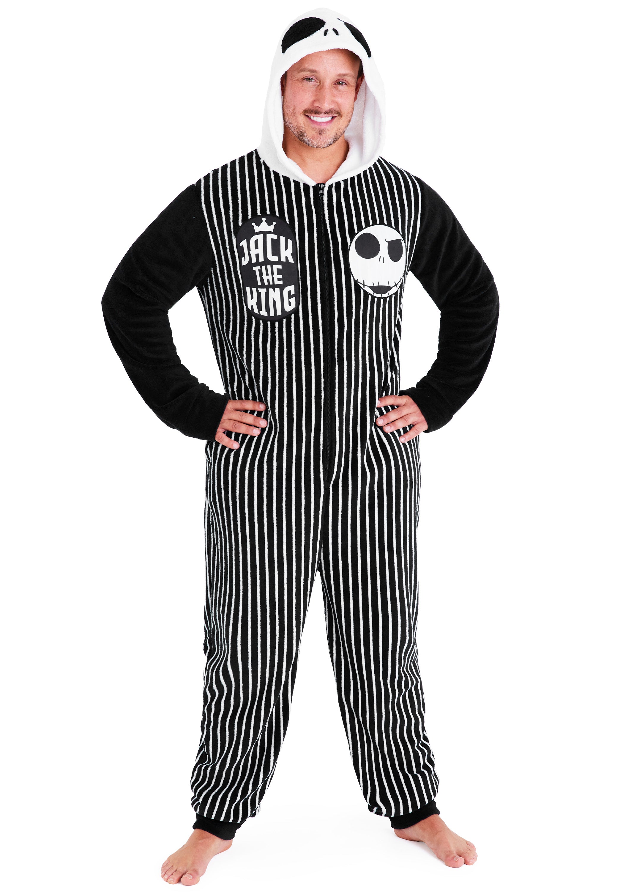 Disney The Nightmare Before Christmas Mens Fleece Onesie with Hood, Cosy Loungewear - Gifts for Him - Get Trend