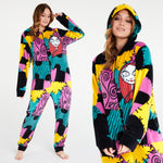 Disney The Nightmare Before Christmas Womens Fleece Onesie with Hood, Cosy Loungewear - Gifts for Her - Get Trend