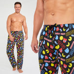 Pac-Man Mens Pyjama Bottoms, Comfy Cotton PJs Loungewear Trousers with Pockets - Gifts for Him - Get Trend