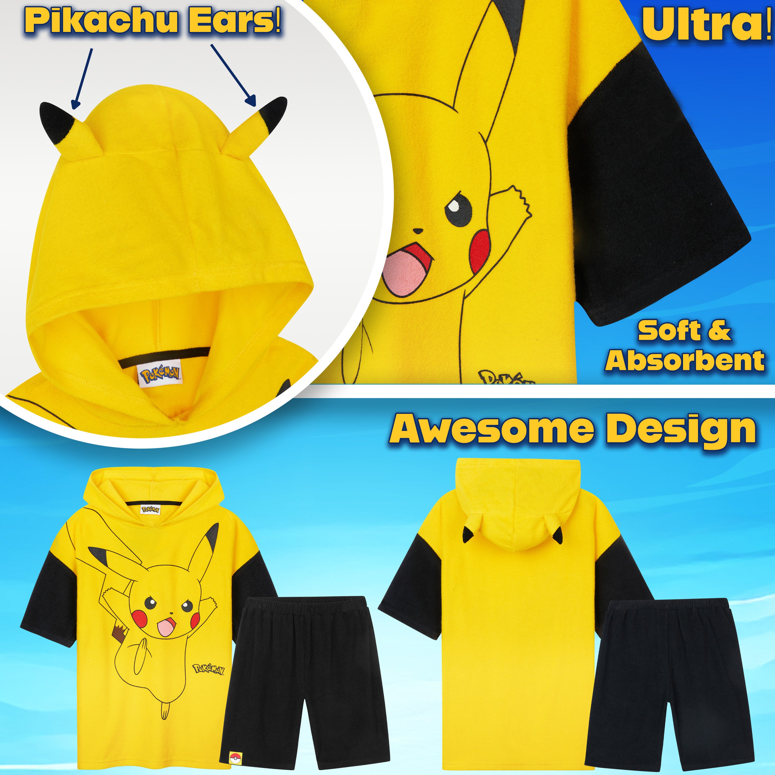 Pokemon Top and Shorts Boys Towelling 2 Pcs Set - Get Trend