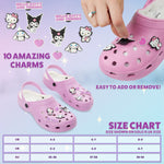 Hello Kitty Clogs Womens Teens Winter Fleece Lining & Removable Charms - Get Trend