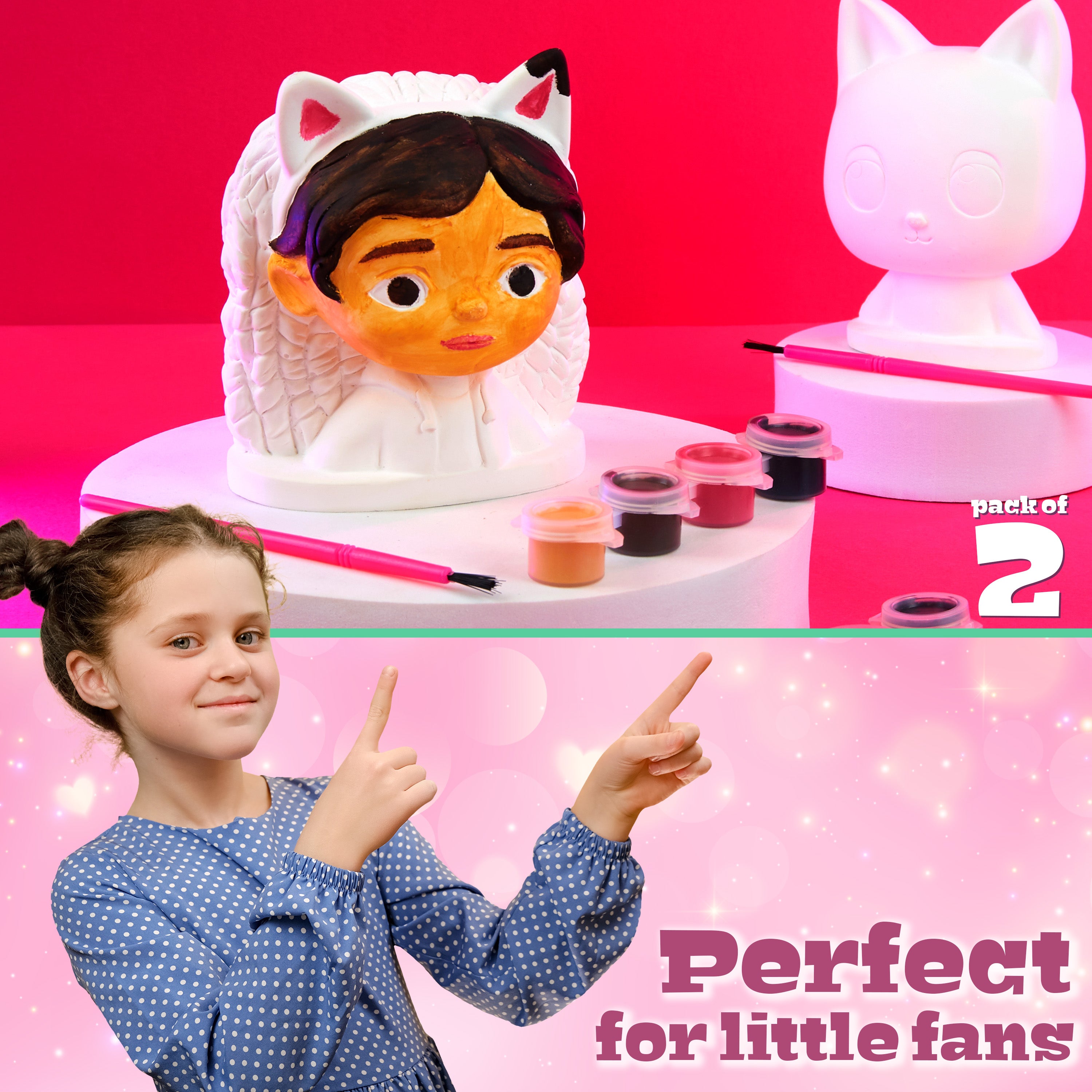 Gabby's Dollhouse Paint Your Own Plaster Figures Set of 2 for Girls DIY Crafts Art Set Activity - Gifts for Girls - Get Trend