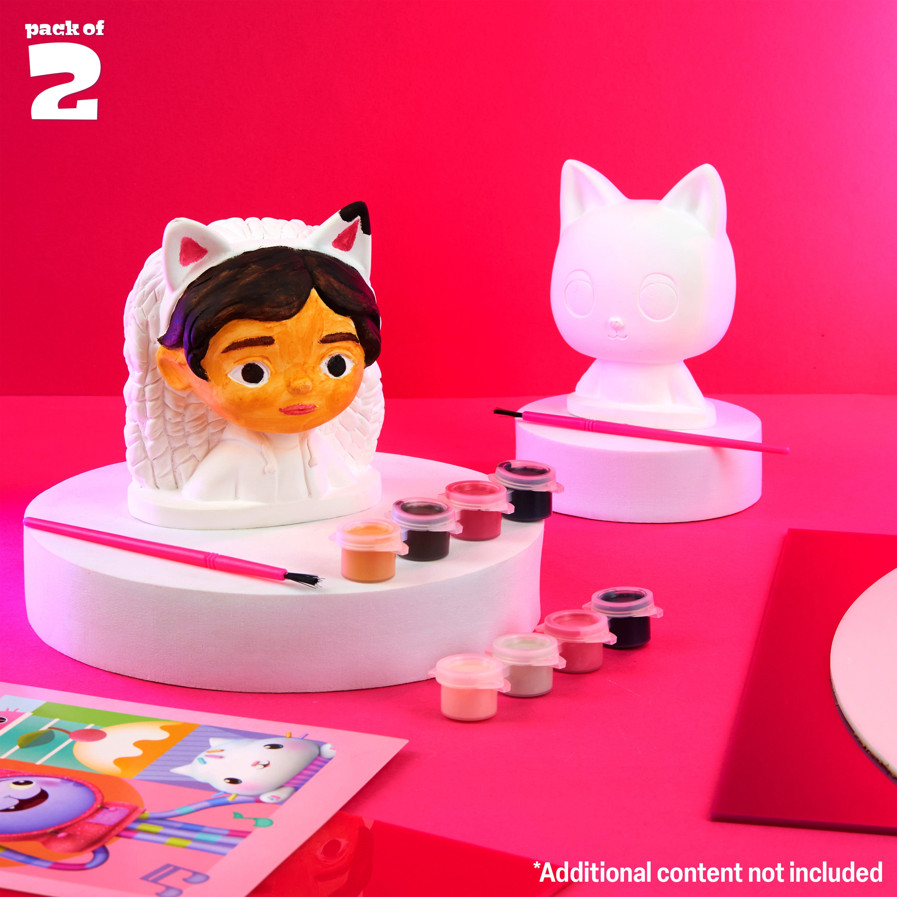 Gabby's Dollhouse Paint Your Own Plaster Figures Set of 2 for Girls DIY Crafts Art Set Activity - Gifts for Girls - Get Trend