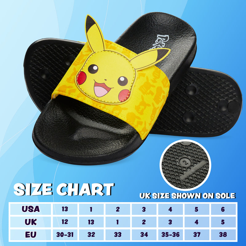 Pokemon Boys Sliders, Beach or Pool Shoes for Kids - Yellow - Get Trend