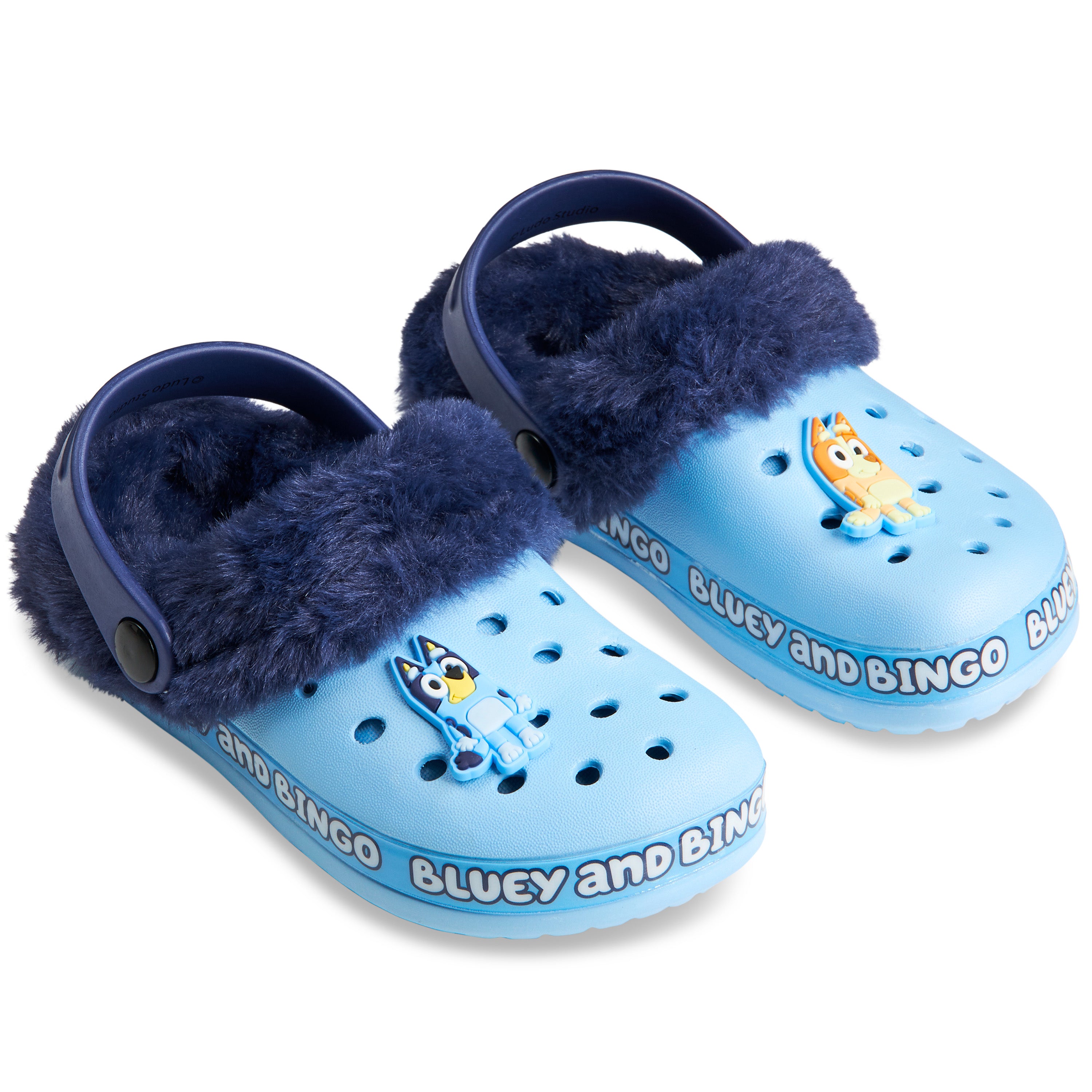 Bluey Kids Clogs with Removable Fur Lining & Charms Garden Shoes - Get Trend