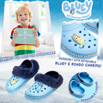 Bluey Kids Clogs with Removable Fur Lining & Charms Garden Shoes - Get Trend