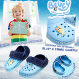 Bluey Kids Clogs with Removable Fur Lining & Charms Garden Shoes - Get Trend