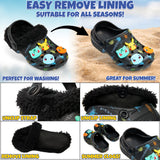Pokemon Boys Clogs with Removable Fur Lining & Charms, Anime Gifts for Boys - Get Trend