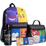 Pokemon Kids Backpack Set, 4 Pcs School Supplies Rucksack Insulated Lunch Bag - Get Trend