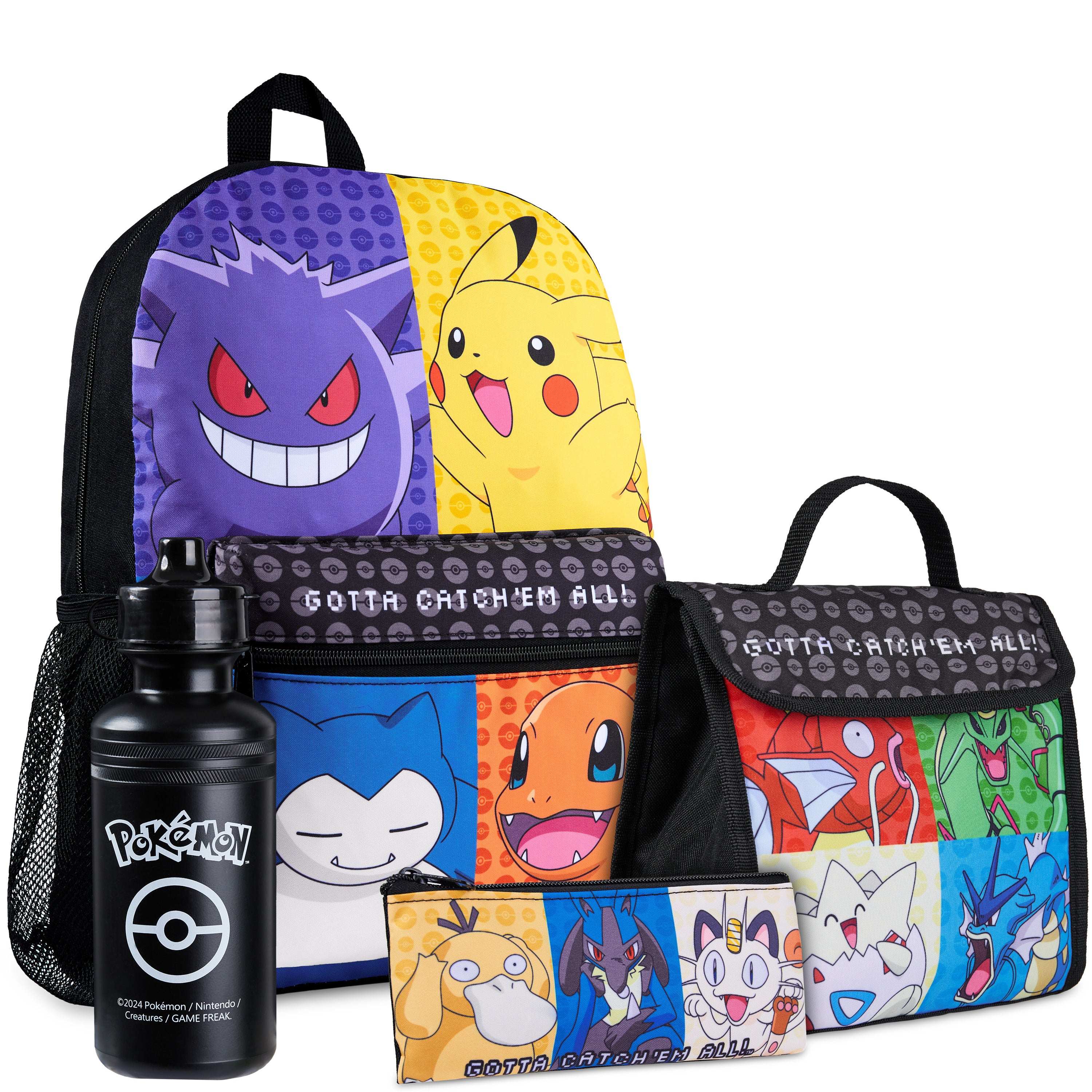 Pokemon Kids Backpack Set, 4 Pcs School Supplies Rucksack Insulated Lunch Bag - Get Trend