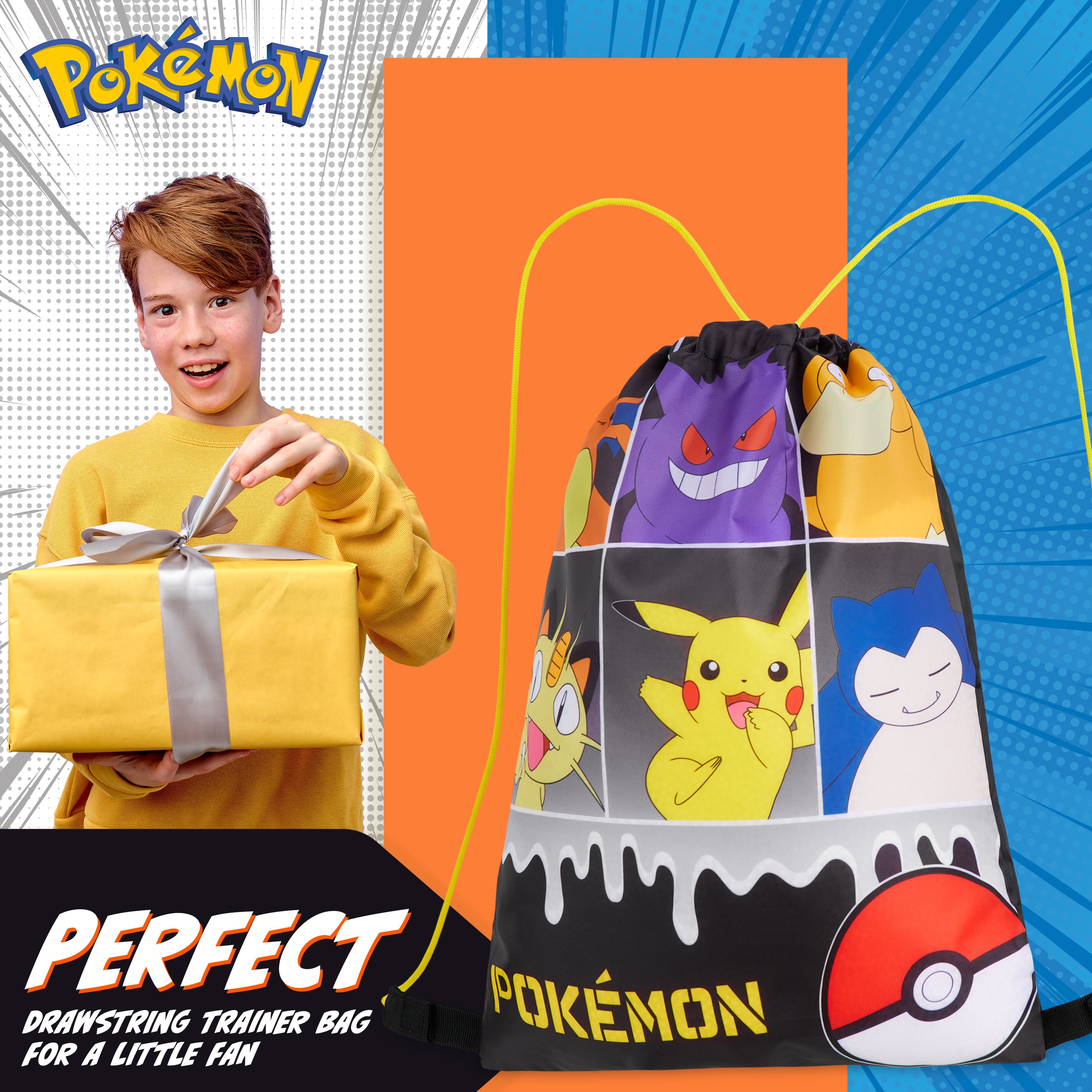 Pokemon Kids Drawstring Bag - Pikachu String Swim Bag for School, Sports, PE Bag - Get Trend
