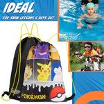 Pokemon Kids Drawstring Bag - Pikachu String Swim Bag for School, Sports, PE Bag - Get Trend